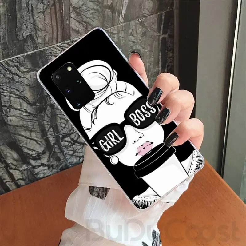 

Girl Boss Pink Women Cartoon For Samsung S5 6 7 8 9 10 S8 S9 S10 plus S10E lite S10-5G S20 UITRA plus