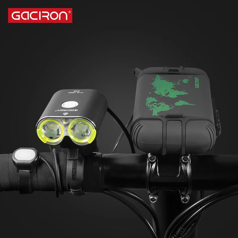 

GACIRON 1600 Lumens Bicycle Front Light No-Battery IPX6 Waterproof Remotely Wire Switch BiKe Headlight Cycling Race Flashlight