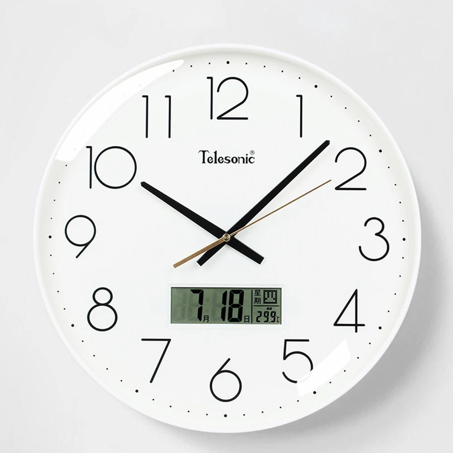 

Nordic Simple Wall Clock Living Room Silent Perpetual Calendar Electronic Clock Calendar Clock Digital Wall Clock BB50WC