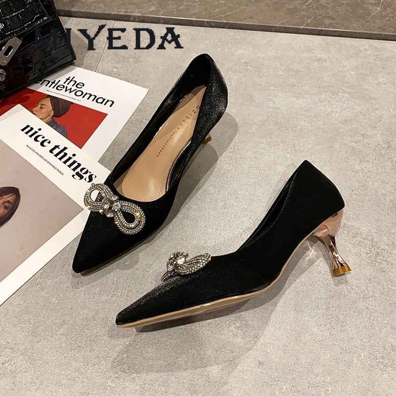 

MIYEDA High Heels Women Fashion Modern Spring Pumps Shoes Black Red Official Lady Slip on Office & Career Non-slip Shoe