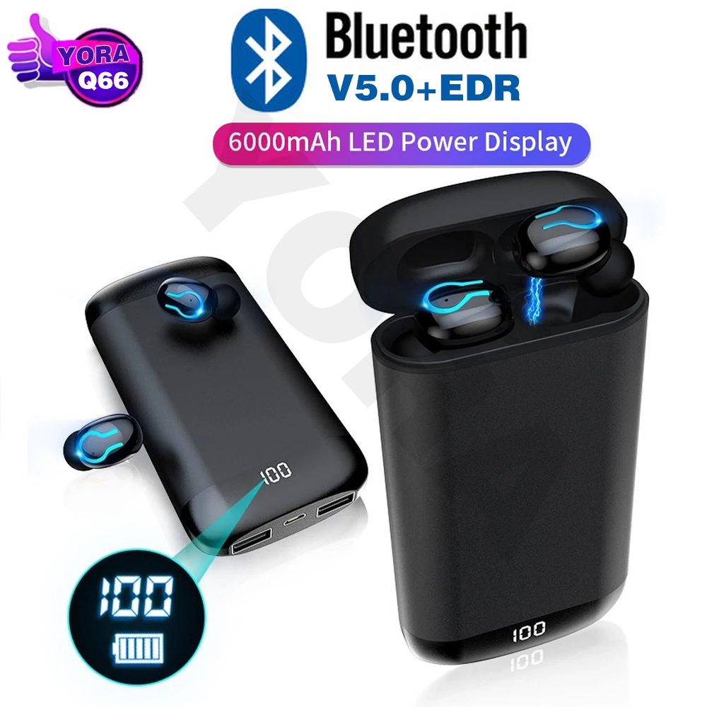 Q66 Bluetooth наушники HD стерео Dual Mic Беспроводной V5.0 спортивные Водонепроницаемый