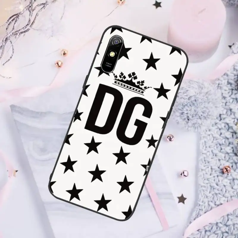 

Luxury Letter Brand Label DG Phone Case For Xiaomi Redmi note 7 8 9 pro 8T 9A 9S Mi Note 10 Lite pro