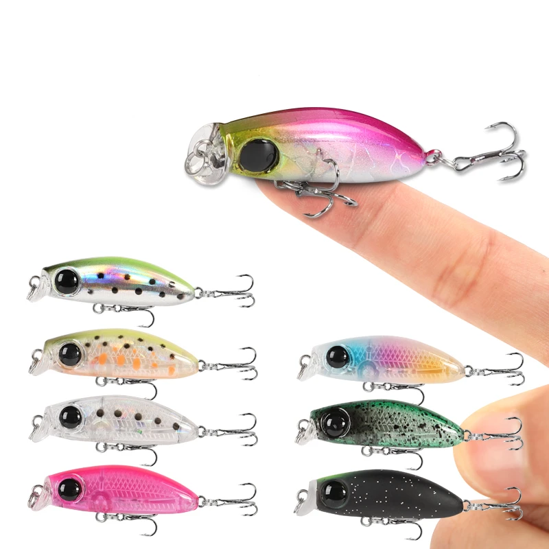 

1pcs mini Minnow Fishing Lures Wobblers 3.5cm 2.5g slowly Sinking Trout Artificial Hard Bait Bass Crankbait Carp Fishing tackle