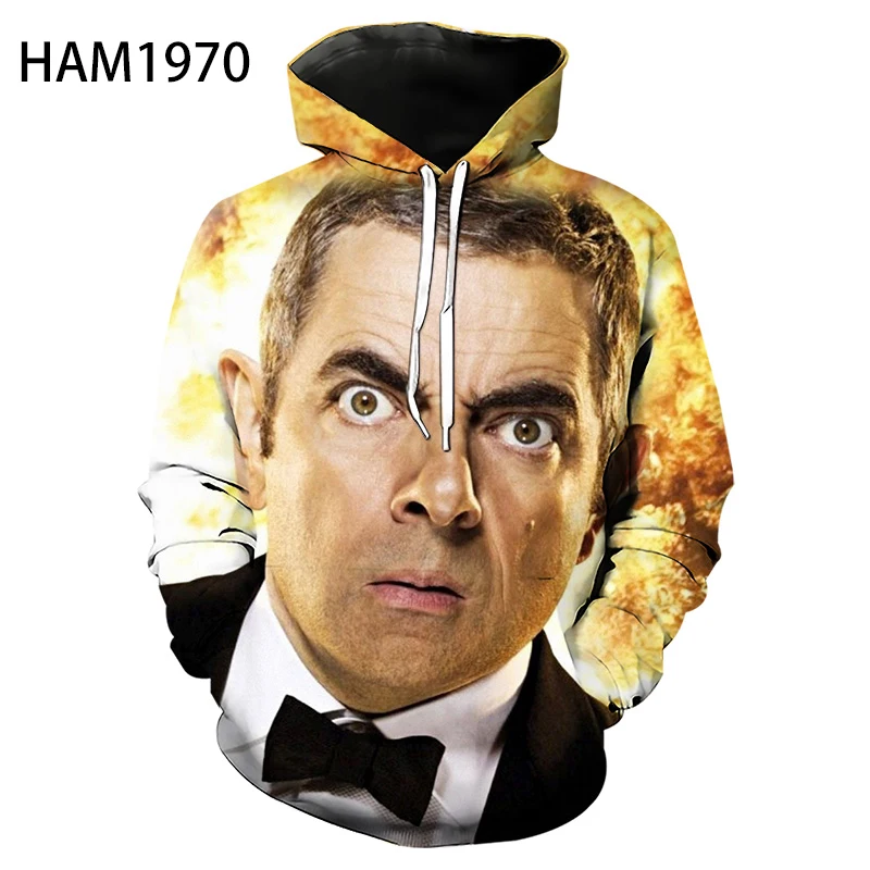 Новинка Классическая Толстовка Rowan Atkinson с 3D забавным принтом мужская и женская