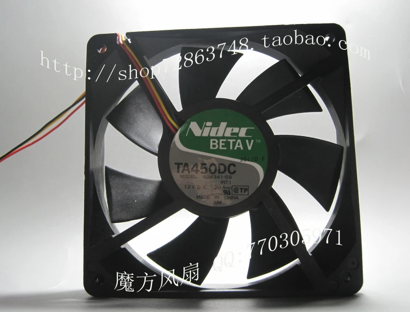 

Original Nidec12CM 12V 0.20A A34341-58 12025 120 * 120 * 25MM Silent Chassis Cooling Fan