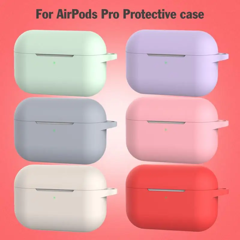 Силиконовый чехол для беспроводных наушников Airpods Pro защитный гарнитуры Bluetooth Apple