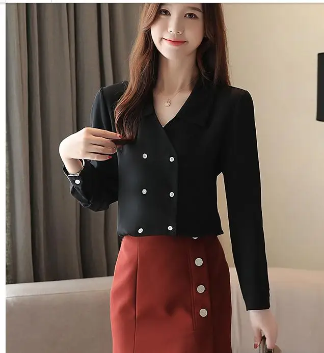 

2020 spring and autumn Summer with New style fashion women Long sleeve Chiffon shirt