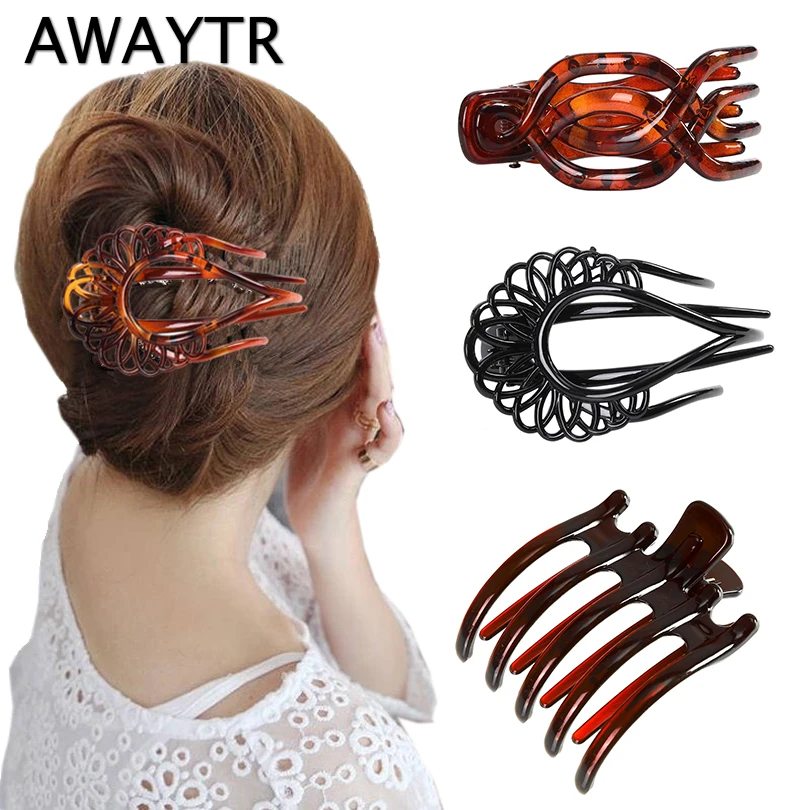 

AWAYTR Acrylic Hair Claws for Women Hair Crab Clamps Ponytail Holder Duckbill Hairpins Girls Barrettes Fashion Hair Accessories