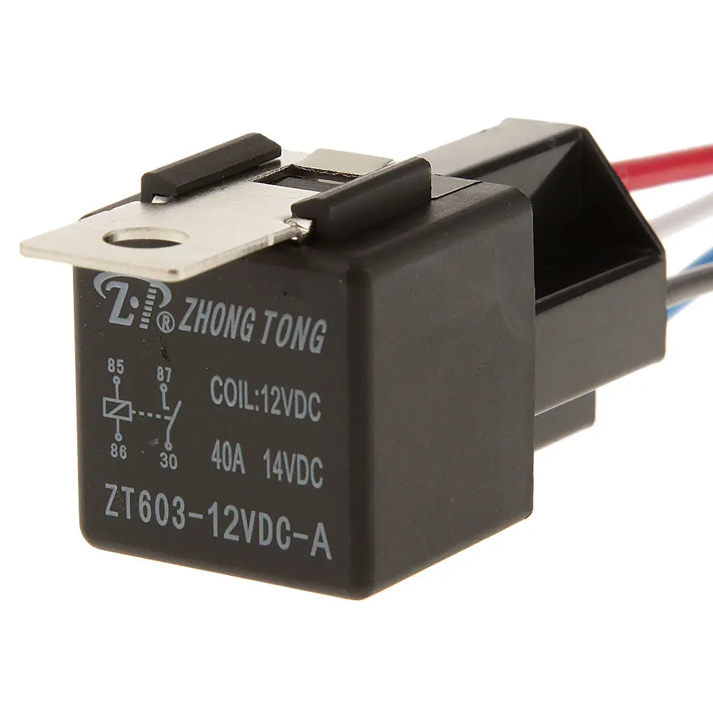 5x Car 40A AMP 12V Relay Kit For Fan Fuel Pump Light 4Pin 5Wire SPST | Автомобили и мотоциклы