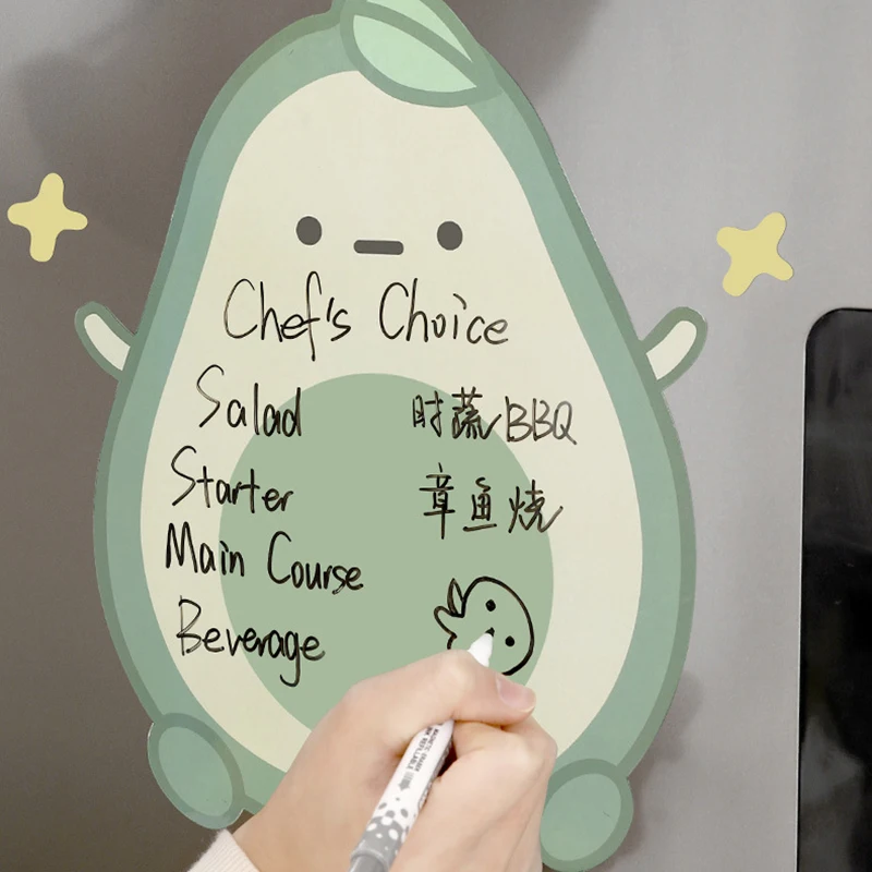 

Fridge Magnetic Note Magnetic Erasable Pen Included Fruit Shape Durable Convenient Water-proof Damp-proof For Fridge Figure