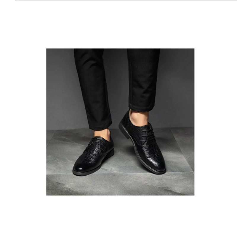 Мужские классические туфли Goodyear черные оксфорды из натуральной кожи обувь для