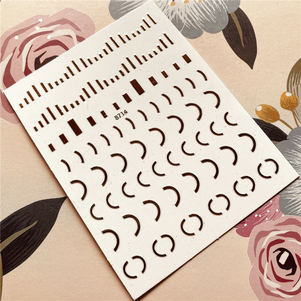 363-434 золотая линия неправильной формы с ободом 3D наклейка на тыльную сторону для