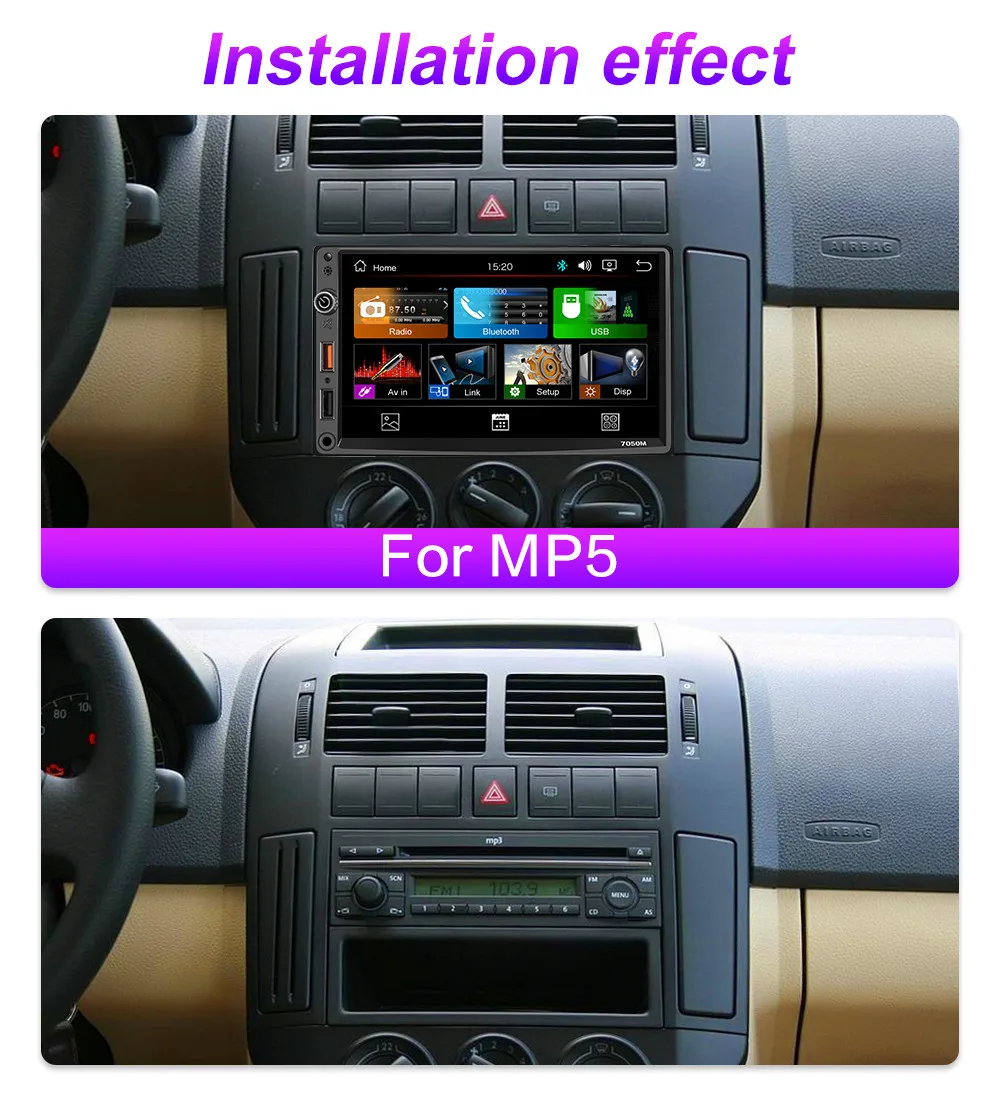 Автомагнитола 2 din мультимедийный плеер с сенсорным экраном 7 &quotHD MP5 Bluetooth USB TF без