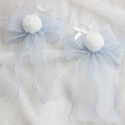 

Lolita gray blue small hair ball hair trim clip girl cute decorative shoe clip hair clip headband