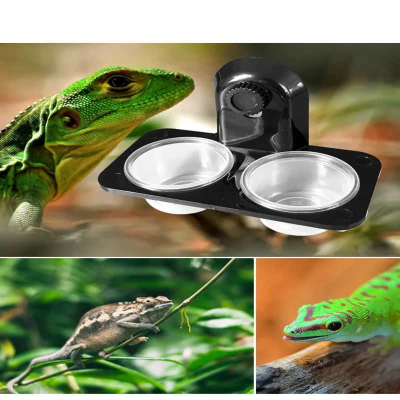 

Кормушка для рептилий, двойная коробка с винтом, миска для воды, раковина для кормления животных, насекомое, черепаха, ящерица, принадлежнос...