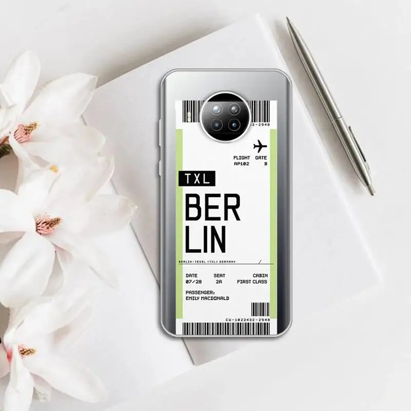 

Fashion air tickets Phone Case Transparent for Xiaomi mi Redmi note 10 t 8 9 pro lite 11 Samsung S 8 9 10 20