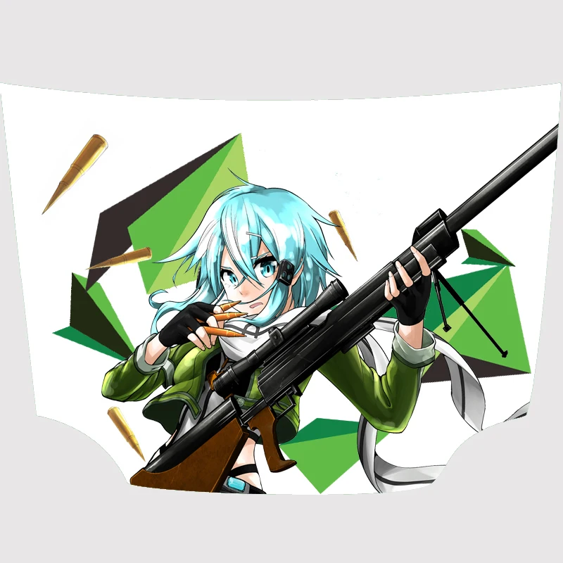 Sword Art Online Anime Itasha Asada Shino Hood Vinyl Stickers Engine Cover Decals Sticker On Car Glossy Film Vehicle Accessories |