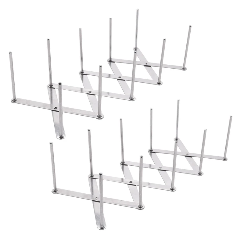 

2X Kitchen Organizer Stainless Steel Pot Lid Dish Holder Rack Steamer Shelf Tray Cookware Adjustable Length Storage