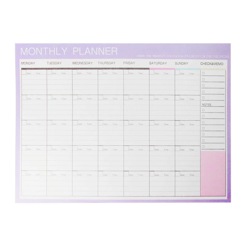 

Monthly Paper Pad 20 Sheets DIY Planner Desk Agenda Gift School Office Supplies