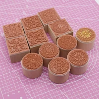 baroque clay stamp polymer clay tool square round mandala lace texture press emboss for pottery arcilla polarcilla rubber stamp