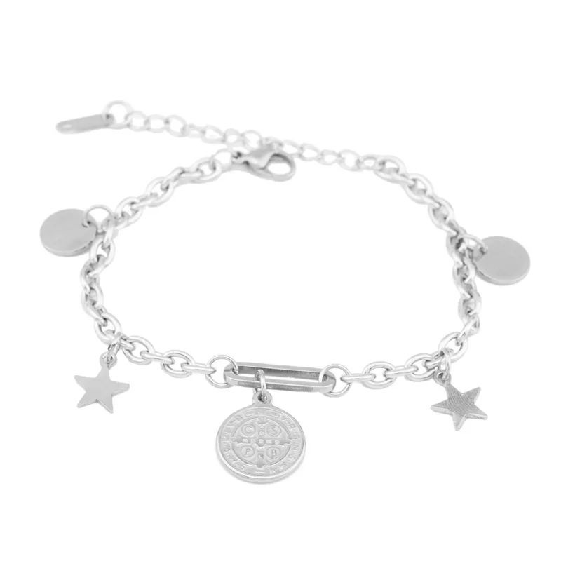 Браслет мужской и женский из нержавеющей стали с изображением Иисуса Креста |