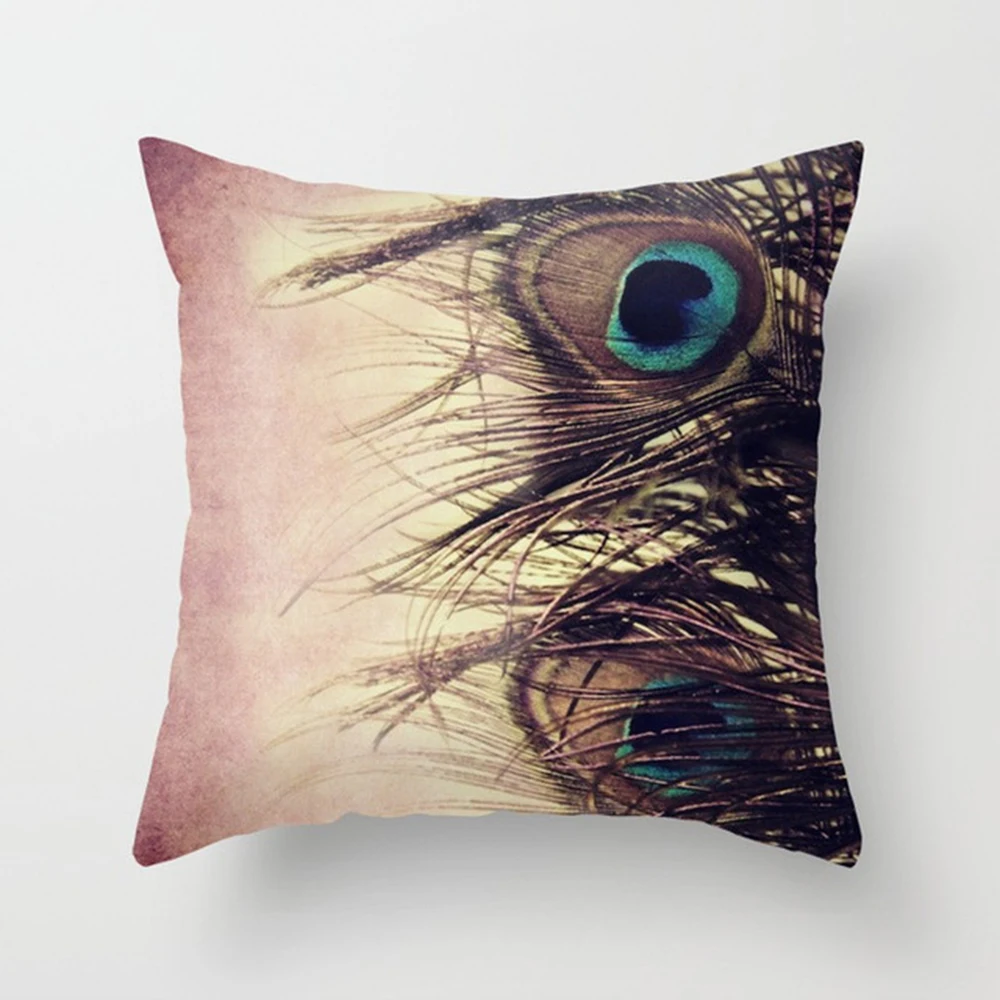 С принтом павлиньи перья животный принт Декоративная Подушка Чехол птица с