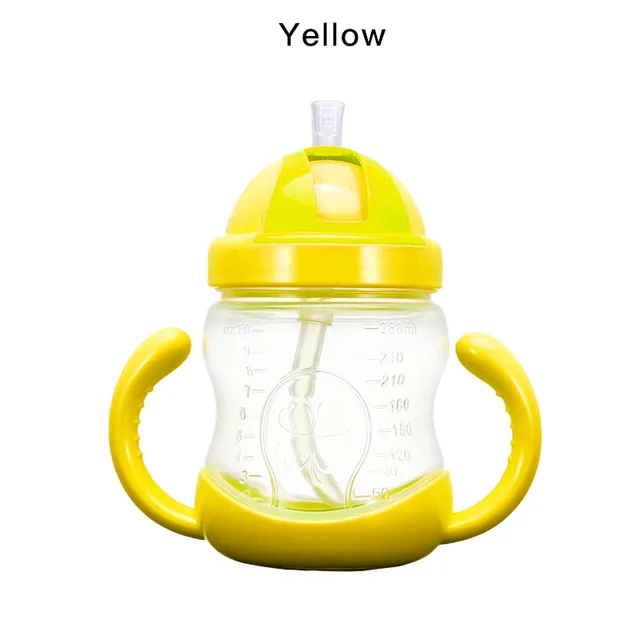 Новая детская чашка Baby Kids объемом 280 мл с милым дизайном, для обучения детей пить воду с помощью силиконовой соски и ручки, подходит для использования в школе.