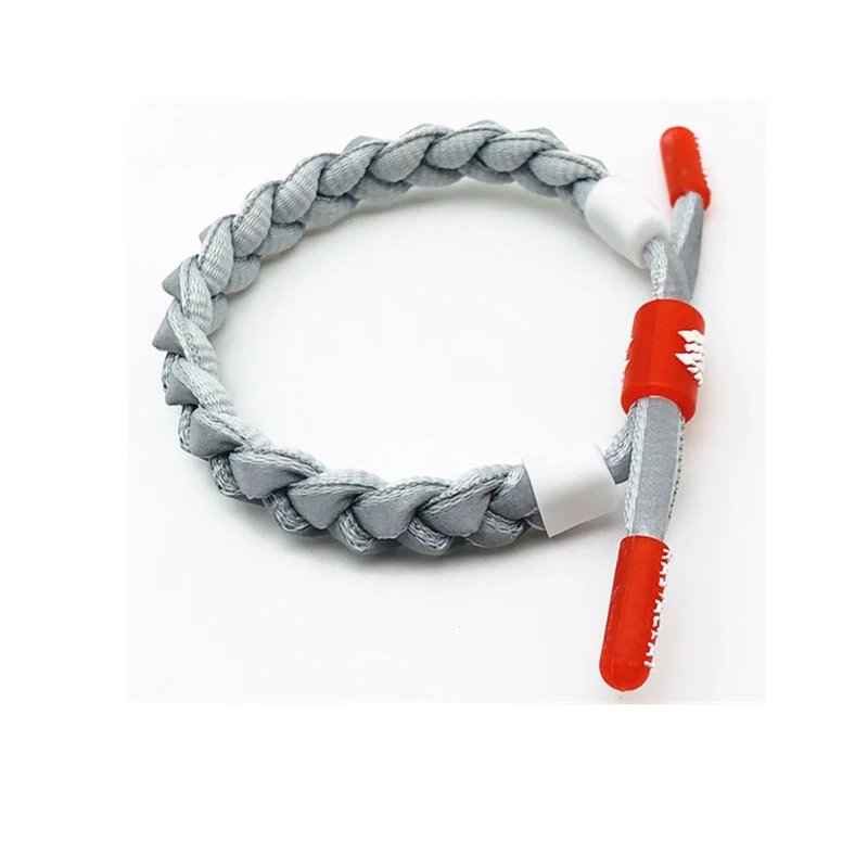 Черно белый хит продаж голографический кружевной тканый браслет унисекс