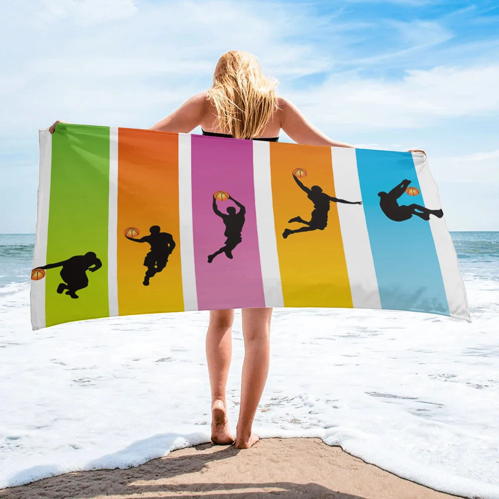 Пляжное полотенце для баскетбола аксессуары ванной комнаты микрофибра пляжное