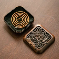 mini alloy incense box coil incense burner plum blossom bamboo sandalwood burner censer aromatherapy buddhist home decoration