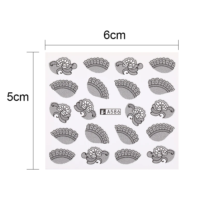 1 лист ожерелье узор простой полосой ногтей водяные наклейки для маникюр