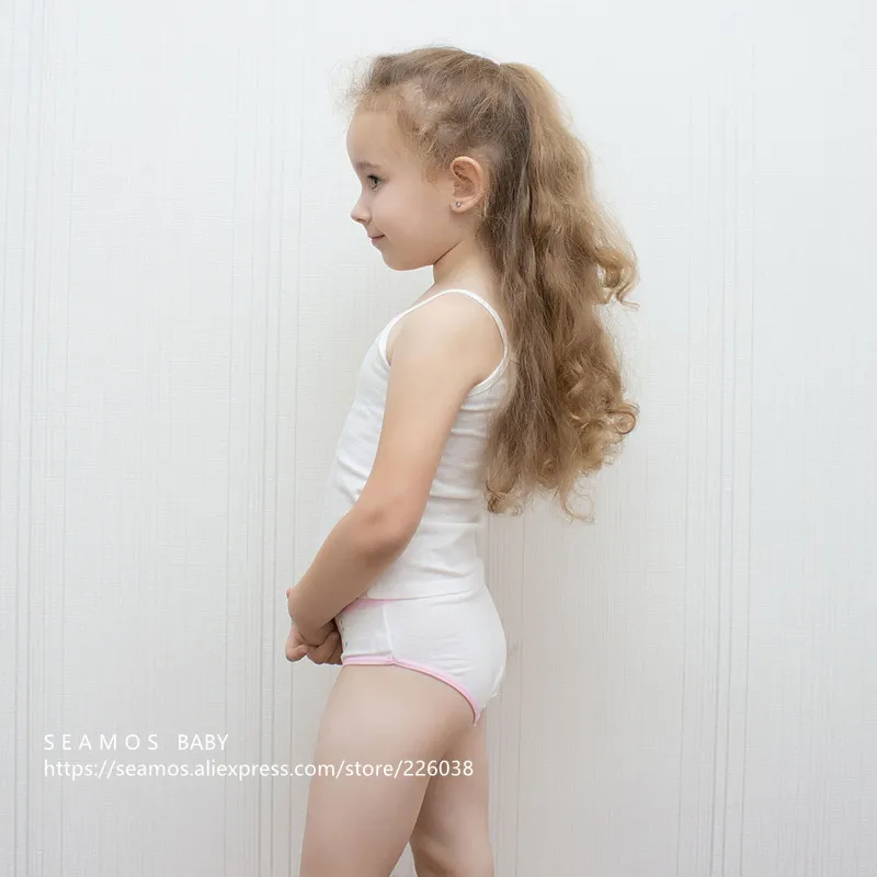 Для девочек на бретельках белый Цвет детское белье хлопковые майки для детей