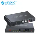 Цифровой коаксиальный преобразователь eSYNiC 192 кГц Toslink в аналоговый стерео LR RCA 3,5 мм аудио адаптер с пультом дистанционного управления для HD DVD