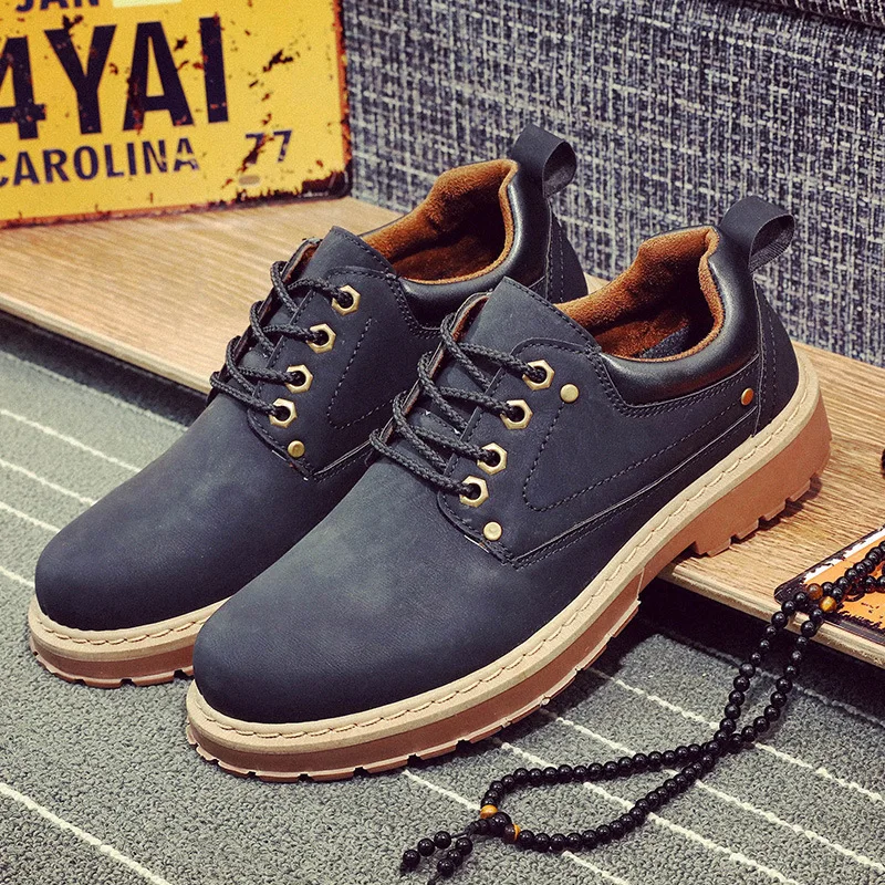 

Men's Single Shoes Casual Shoes Tooling Shoes Motorcycle Boots Big Spring and Autumn Men's Shoes Fashion Non-slip Wear-resistant