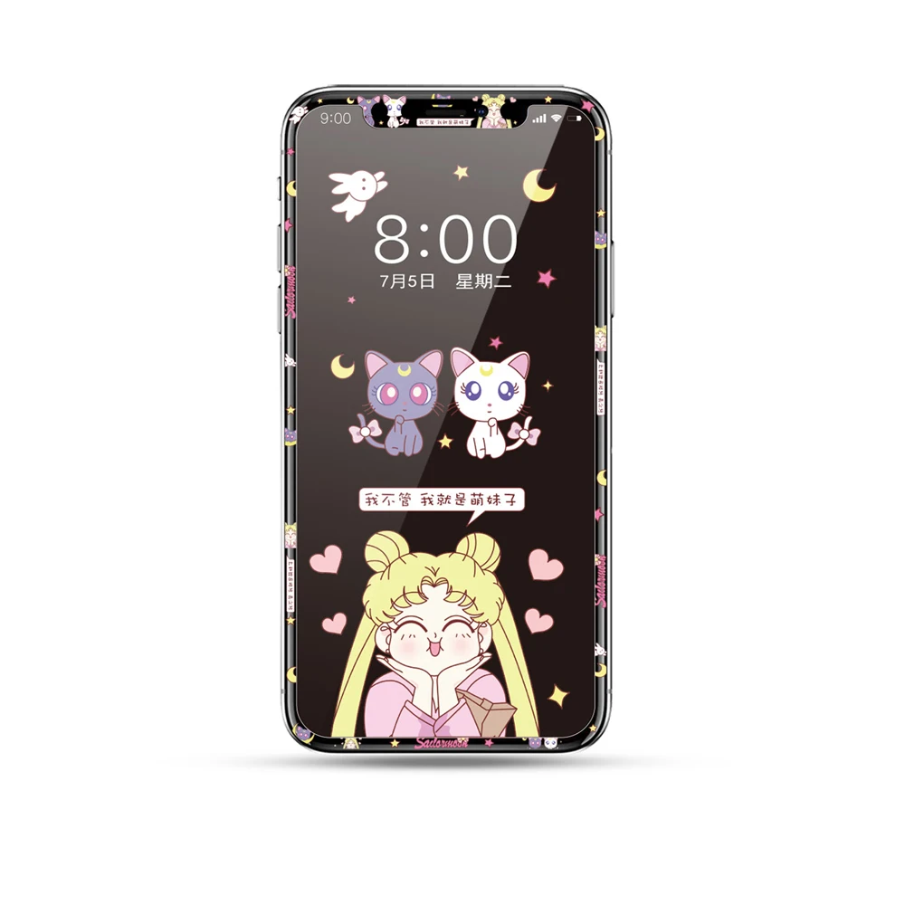 Закаленное стекло для iPhone 11 Pro с мультяшным рисунком Защита экрана XS Max X 10