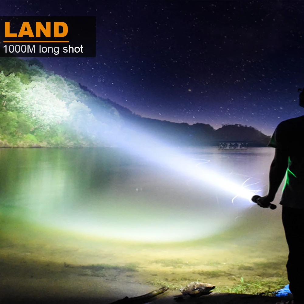 

diving flashlight torch 100m cree led xm l2 rechargeable 18650 26650 underwater lamp flash light hunting waterproof strong