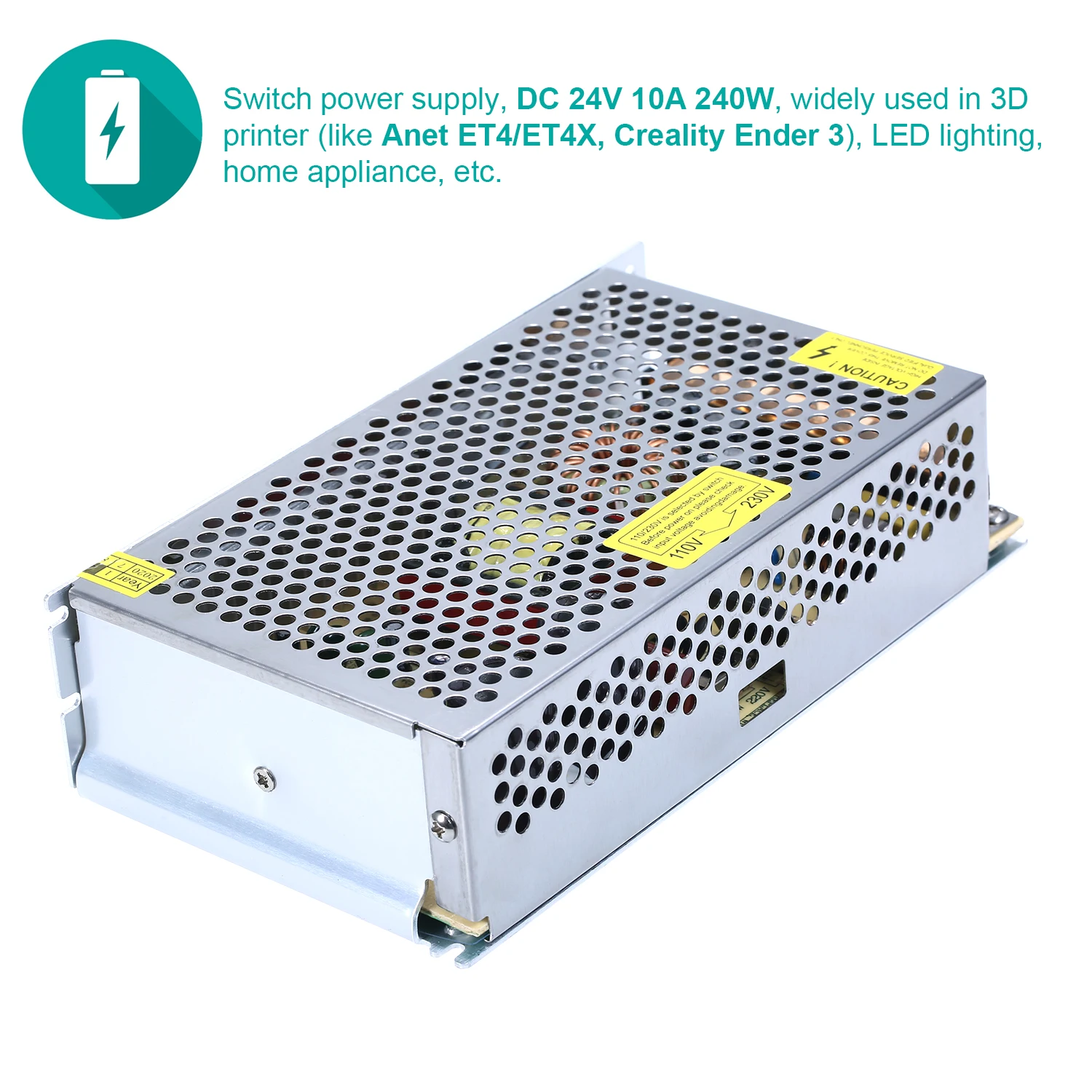 Aibecy импульсный источник питания DC 24V 240W 10A Универсальный Регулируемый