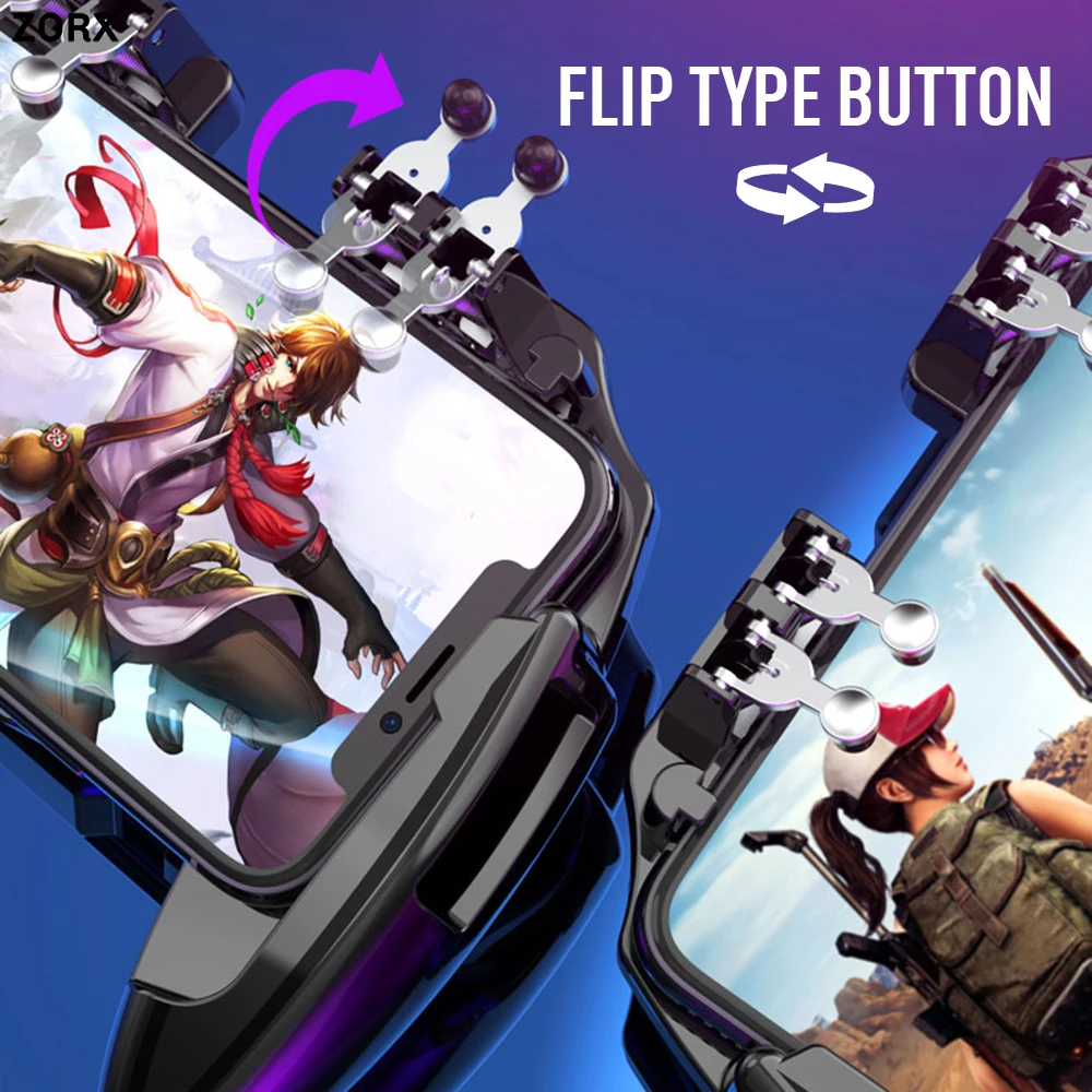 

PUBG Mobile Joystick Controller L1R1 Trigger Gamepad for COD iOS Android Six 6 Finger Call of Duty Mobile Gamepad Cooling Fan