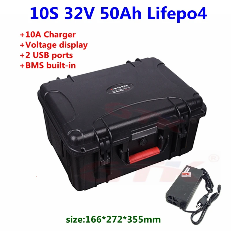 Литиевая батарея 10S Lifepo4 32 в 50 Ач с BMS для автофургонов систем солнечной энергии