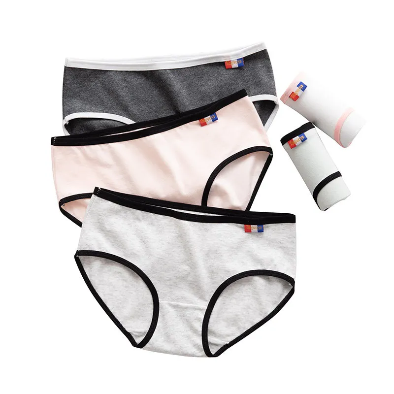 

Нижнее белье женское из дышащего хлопка, милое однотонное мягкое бесшовное нижнее белье со средней талией и бантом