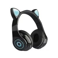 new cat ear bluetooth 5 0 headset wireless hifi music stereo bass headphones led light mobile phone girl daughter headset for pc