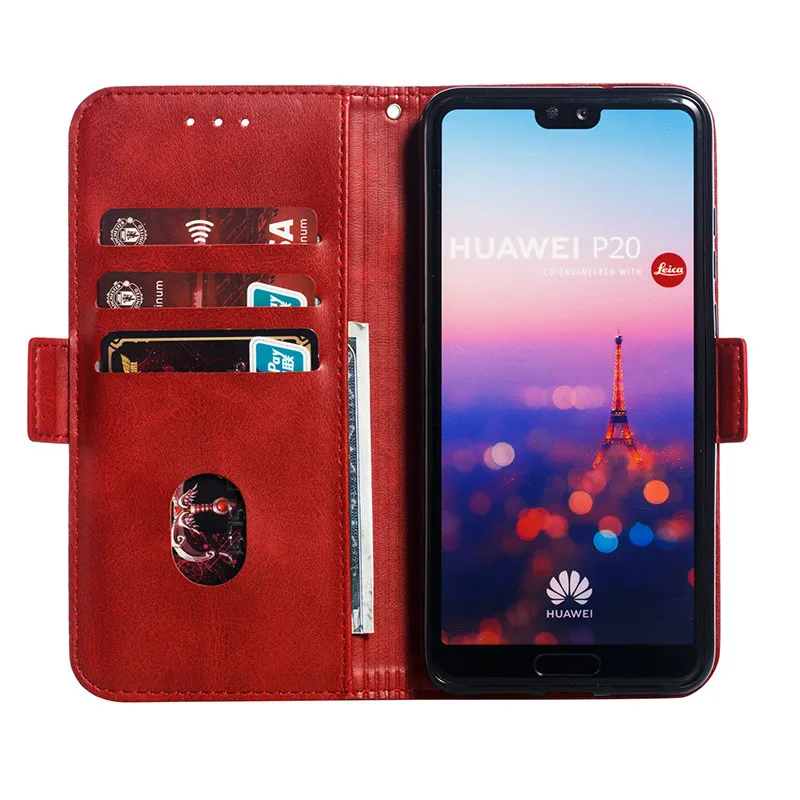 SUEF Одноцветный деловой кожаный чехол для huawei P30 lite Nova 4E Pro V20 Y5 2018 телефона