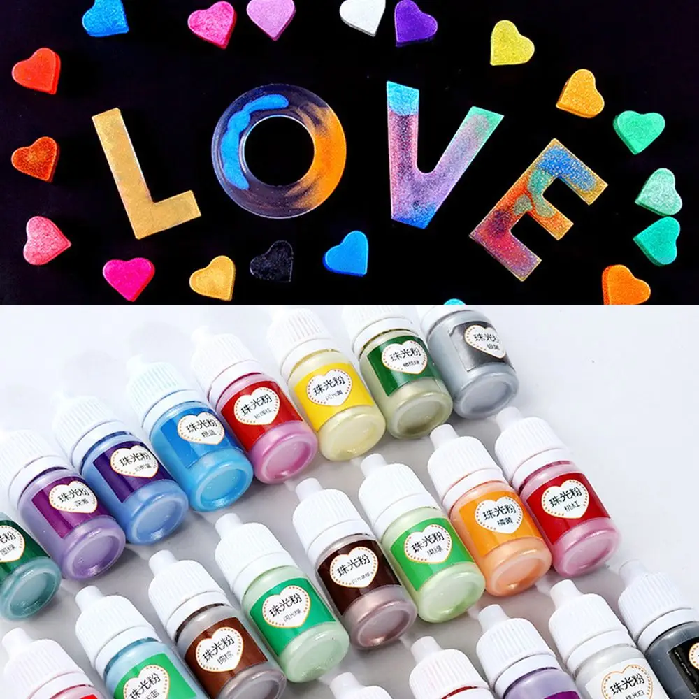 5 мл DIY Изготовление ювелирных изделий 24 цвета Изготовление ювелирных изделий перламутровый пигментный порошок MICA Радуга УФ эпоксидная смола для аксессуаров