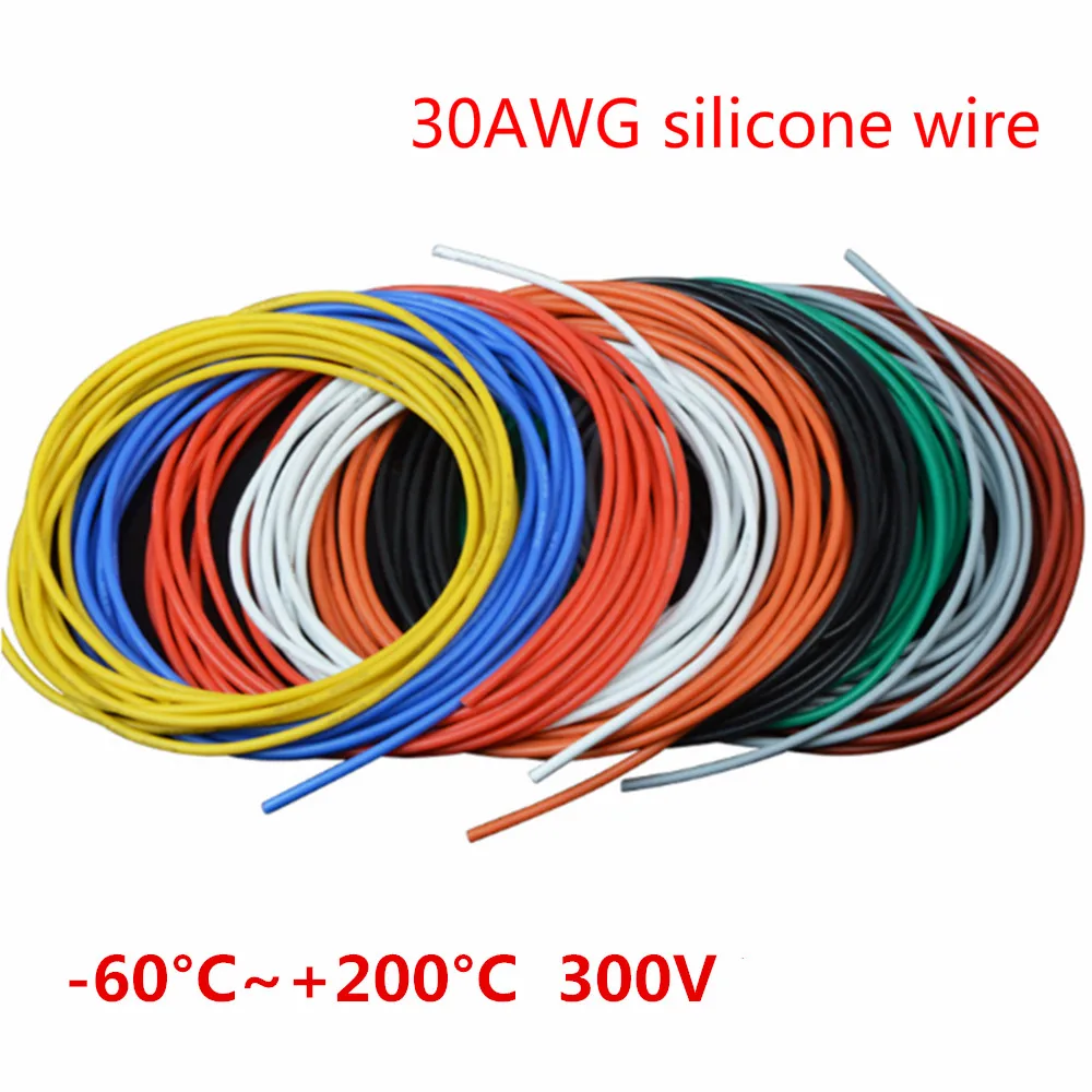 5 метров 30 AWG силиконовый провод RC кабель 11/0.08TS внешний диаметр 0 8 мм гибкий