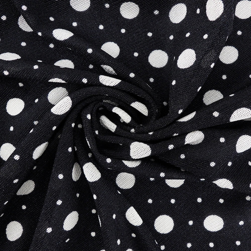 

Yitonglian Women Spring Summer Vintage Polka Dot Tunic Top Round Neck Plus Size Elegant Casual Blouse 6XL 7XL 8XL H368