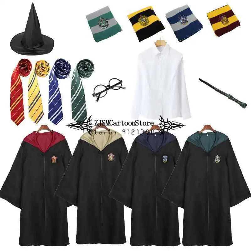 

Harry PROTONIC Halloween Crossdressing Magic Robe Gryffindor School Uniform Robe Cloak Cosplay Costume