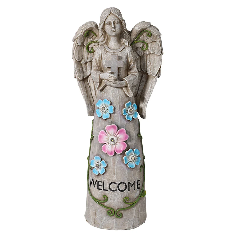 

1 шт. Солнечная лампа в форме ангела, изысканная светодиодная лампа, украшение для газона, декоративный садовый светильник