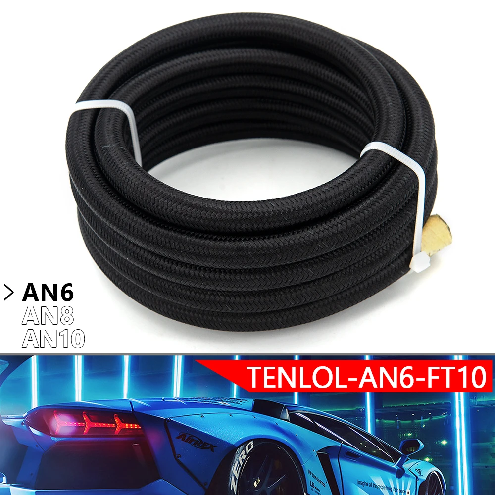 

3 м/6 м AN6 AN8 AN10 PTFE топливный шланг, нейлоновый Плетеный внутри PTFE