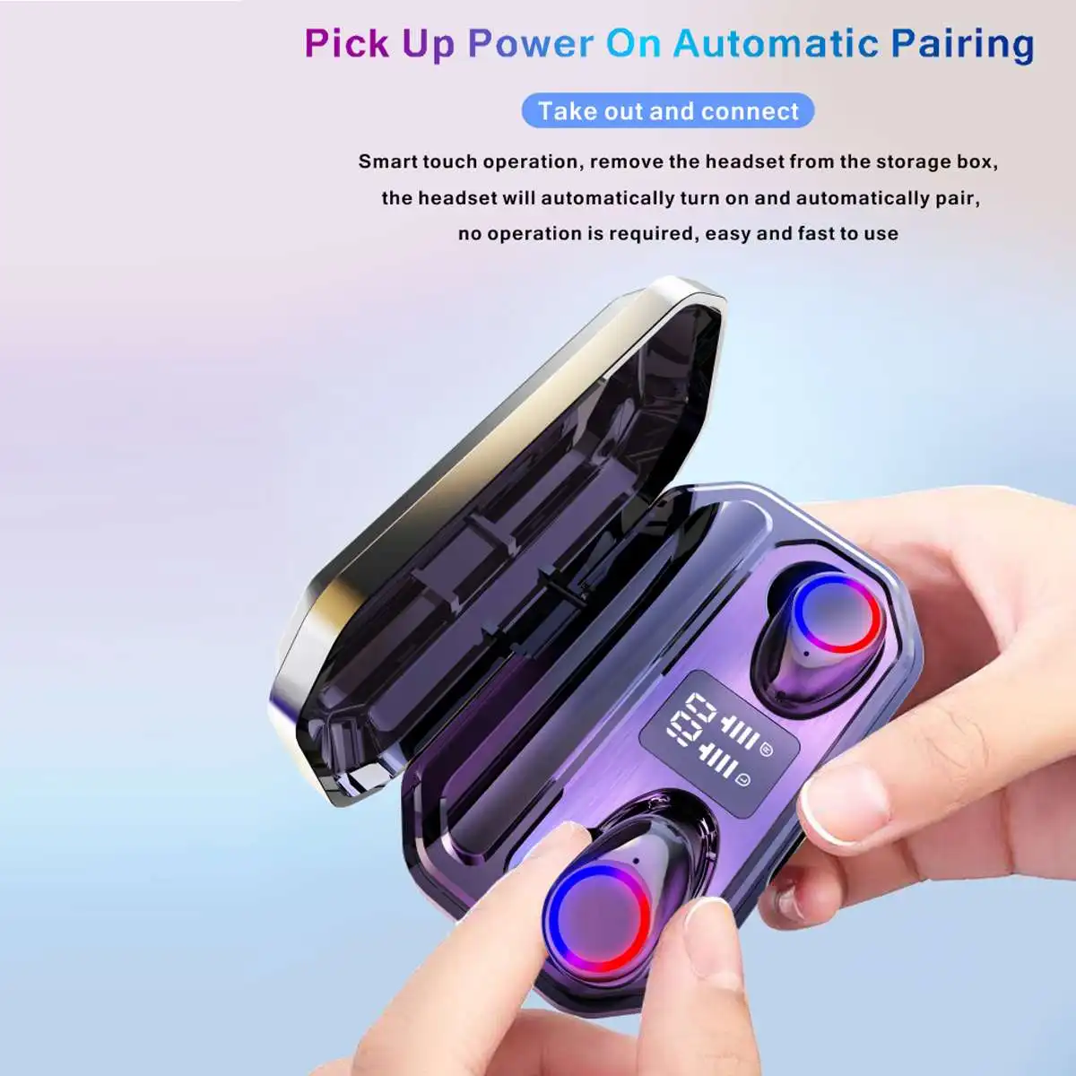 

IPX7 Wireless bluetooth Earphone TWS LED Display Light Headphones 9D Hifi Headset Earbuds with 4500mAh Charging Case