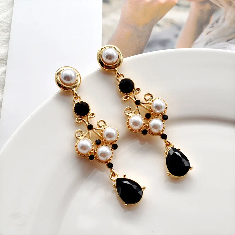 Новый стиль барокко винтажные свадебные хрустальные длинные серьги для женщин